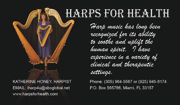 HARPS FOR HEALTH BUS CARD FRONT #1