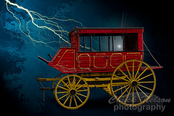 #609E - STAGE COACH IN STORM (8X12)