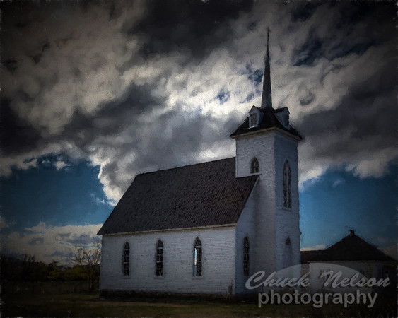 #555B- LITTLE SHASTA CHURCH - PAINTERLY HDR TDAI (1:1.25)