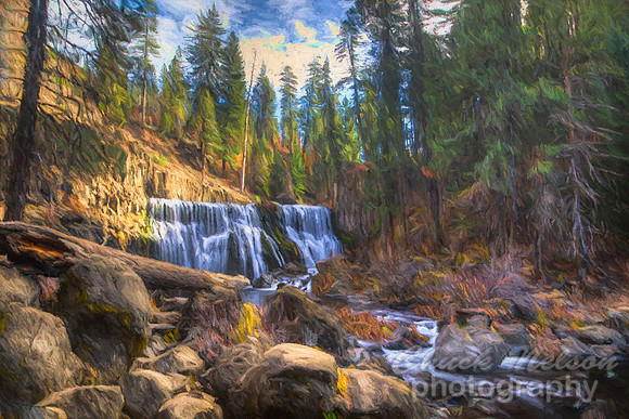 #684 - MIDDLE FALLS ON THE McCLOUD HDR PAINTERLY (1:1.5)