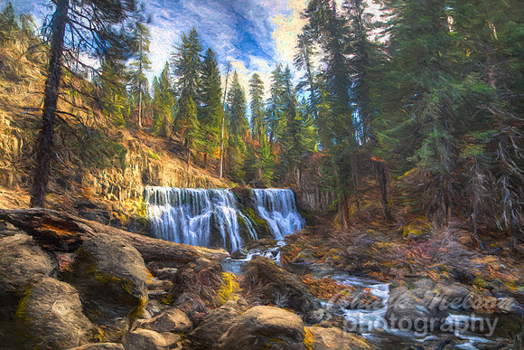 #685B - MIDDLE FALLS ON THE McCLOUD HDR PAINTERLY (1:1.5)