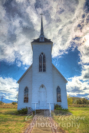 #554B - LITTLE SHASTA CHURCH - PAINTERLY HDR TDAI (1:1.5)