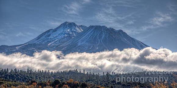 #730 - MT SHASTA WITH LOW CLOUDS HDR (10x20)