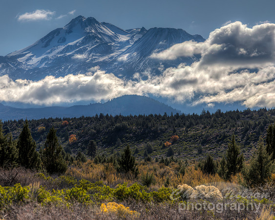 #733A - MT SHASTA WITH LOW CLOUDS HDR  (1:1.25)