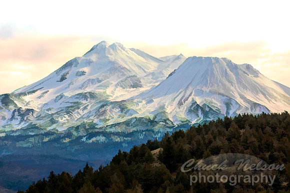 #738 - MT SHASTA - painterly (1:1.5)