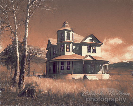 #757C - ABANDONED FARM HOUSE - SEPIA SKETCH (1:1.25)