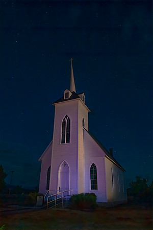 #773A - LITTLE SHASTA CHURCH UNDER STARRY SKY (1:1.5)