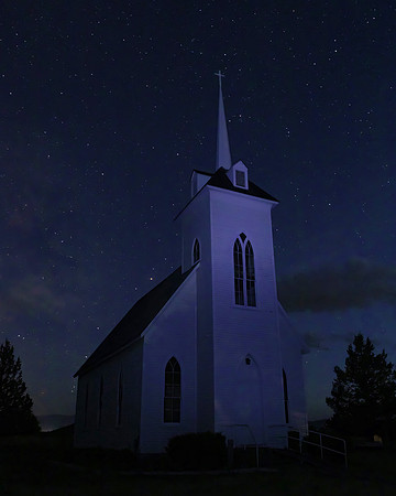 #776 - LITTLE SHASTA CHURCH UNDER STARRY SKY (1:1.25)