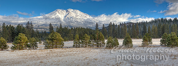 #526 - MT SHASTA WITH SNOW PANORMA HDR TD (12X32)