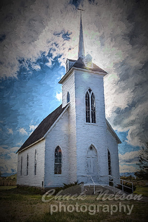 #553B - LITTLE SHASTA CHURCH - PAINTERLY TDAI (1:1.5)
