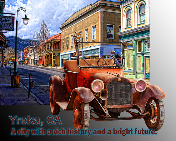 YREKA AND 1915 DODGE (8X10)